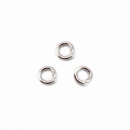 Silver 925 rhodium Open Round Rings 4mm x 20 pcs 