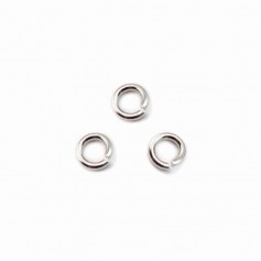 925 silver open rings rhodium plated 4x0,6mm x 20pcs
