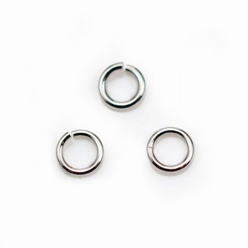 Silver 925 rhodium Open Round Rings 5mm x 10 pcs 