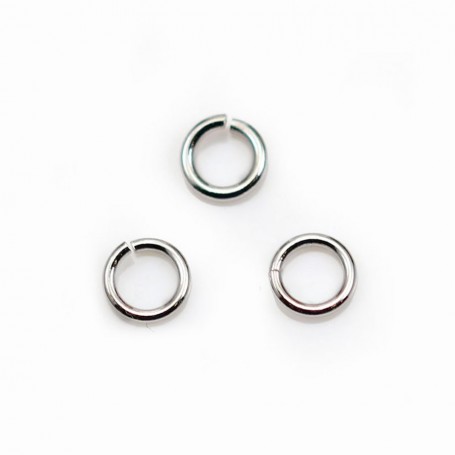 Silver 925 rhodium Open Round Rings 5mm x 10 pcs 