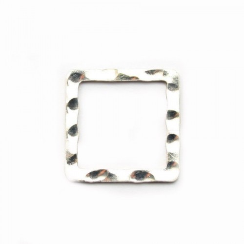 Anelli quadrati chiusi trapuntati in argento 925 12x12x1,5 mm x 2 pz