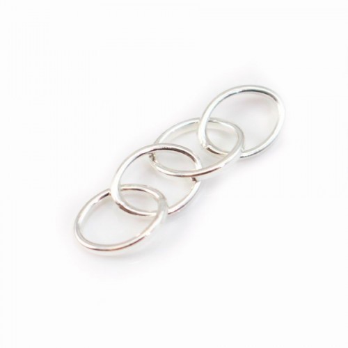 Vier ovale Ringe aus 925er Silber 8x6mm x 2pcs