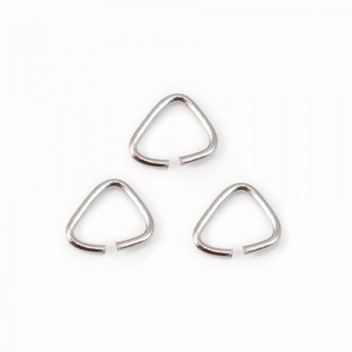 Offene dreieckige Ringe aus rhodiniertem 925er Silber 4x4x0,6mm x 20St