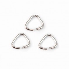 Anelli triangolari aperti in argento 925 rodiato 5x0,6 mm x 20 pz