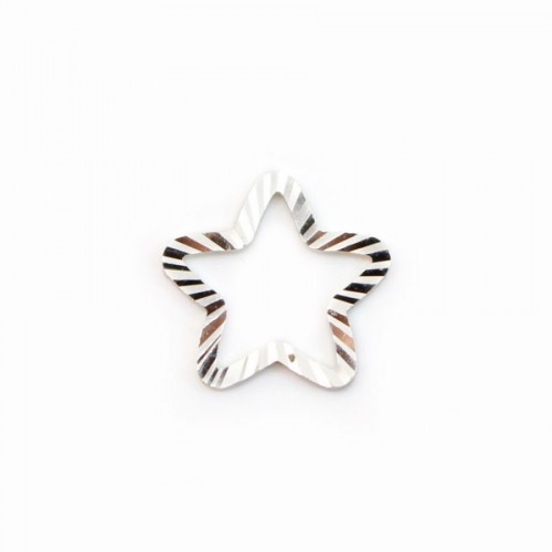 925 sterling silver, hammered closed ring of star, 11.5mm x 2pcs
