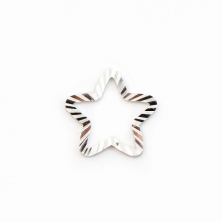 925 sterling silver, hammered closed ring of star, 11.5mm x 2pcs