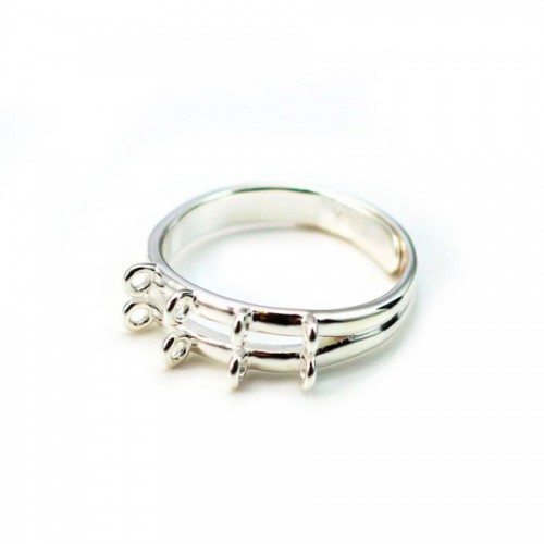 925 sterling silver flexible ring with 8 loops x 1pc