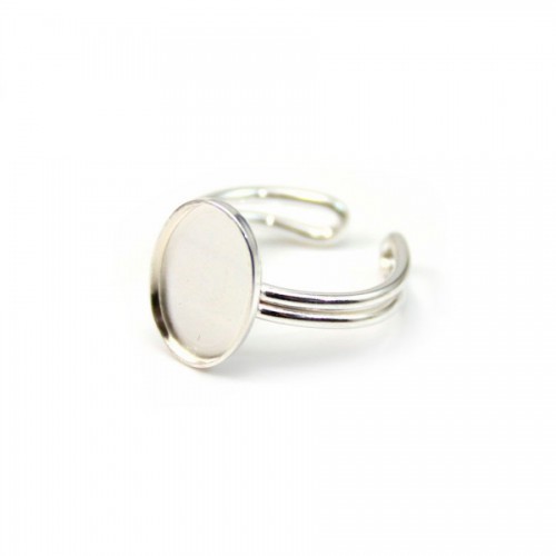 Ring verstellbarer Halter oval 10x14mm Silber 925 x 1St