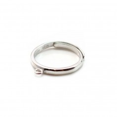 Verstellbare Ringfassung aus rhodiniertem 925er Sterlingsilber mit 1 Ring x 1Stk