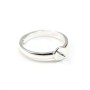 Adjustable ring with flat base and rod, in 925 silver, for half-drilled pearls x 1pc