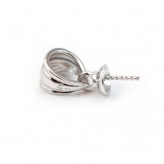 bead cap silver 925 rhodium bead holder half-drilled 7x23mm x 1pc