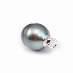  bead cap for beads half-drilled 925 silver rhodium 6mm x 4pcs