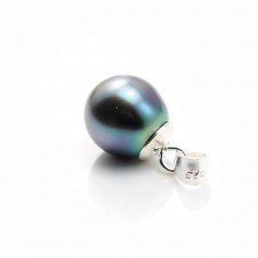 Ciondolo, per perle semi-forate, argento 925, 14,5 mm x 2 pz