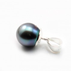Schalenförmiger Riegel, für halbgebohrte Perlen, 925er Silber, 14mmx 1Stk