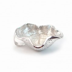 Fecho de concha, prata 925 ródio, para conta semiperfurada de 26mm x 1pc