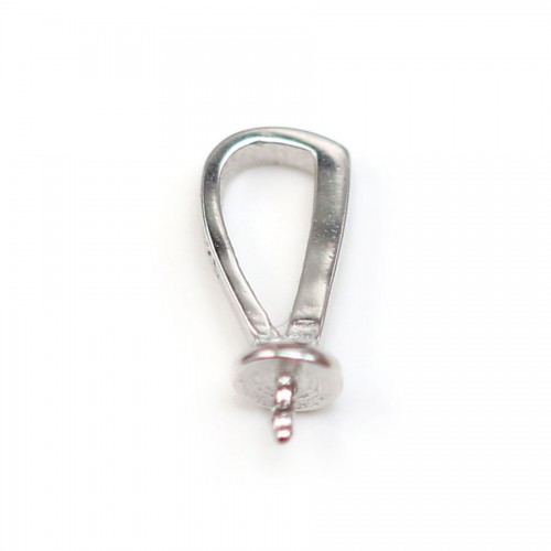 Schalenförmiger Trapezring, 925er Silber, rhodiniert, für halbdurchbohrte Perle ,11.7mm x 1Stk