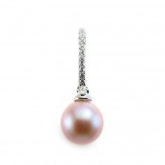 Bélière coupelle, pour perles semi-percées, argent 925 rhodié, 18mm x 1pc