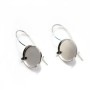 Ear hook, in 925 silver, in shape of square cabochon measuring 11 mm x 2pcs