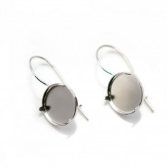 Ear hook, in 925 silver, in round shape of cabochon measuring 15mm x 2pcs