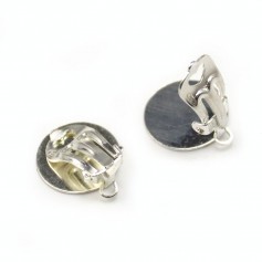 Clip Earrings with pad , Sterling Silver 925 , 14mm x 2pcs 