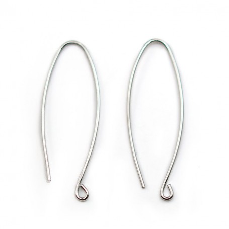 Sterling Silver 925 rhodium Ear wires x 2pcs