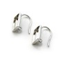 Ear hook, in 925 silver, in shape of square cabochon measuring 11 mm x 2pcs