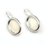 Earrings threadse with the cabochon, Sterling Silver 925 , 10x14mm x 2pcs 