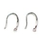 Streling silver 925 rhodium Ear wire thick back 9x15mm x 2pcs