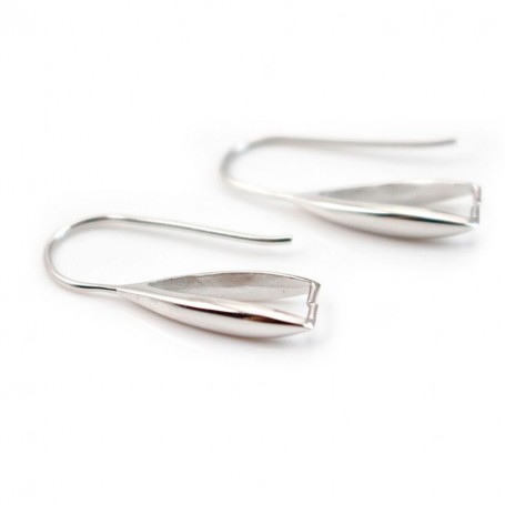 Earwires with attach pendant, 925 Streling silver rhodium,22mm x 2pcs