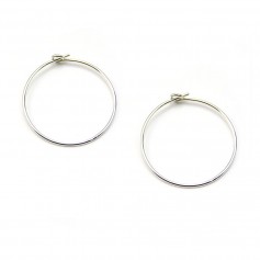 Silver hoop earrings 925 21mm x 2pcs