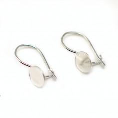 Disc ear hooks, silver 925, 7.7x19mm x 2pcs 