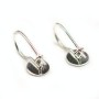 Earwires with disc, Sterling Silver 925 , 7.7x19mm x 2pcs 