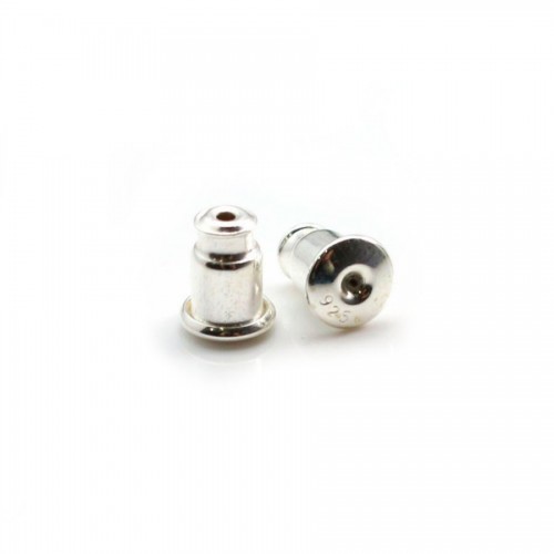 Poussoirs pour clous d'oreilles, Argent 925, 5x6.5mm x 2 st