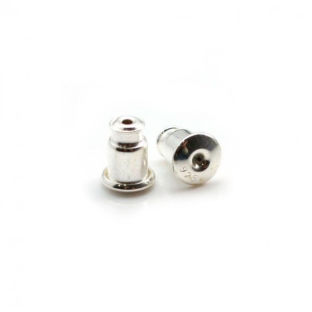 Ear clutches , 925 Sterling Silver, 5x6.5mm x 2pcs 