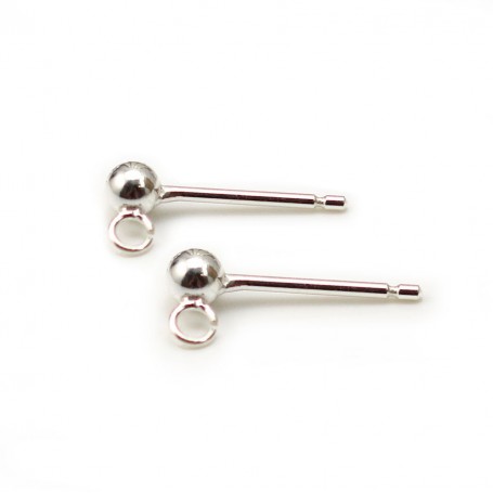 3mm ball 925 Sterling Silver earstuds x2