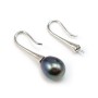 Sterling Silver 925 Rhodium Earwires half-drilled x 2pcs