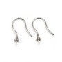 Earwires for half-drilled pearls, 925 Sterling Silver 22mm x 2pcs