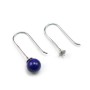 Earwires for half-drilled pearls, 925 Sterling Silver 30mm x 2pcs