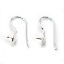 Ear hooks, in 925 silver, with cup, 21 * 9mm x 2pcs