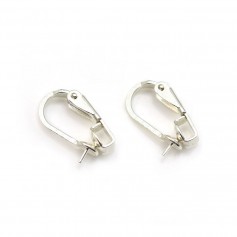 Ear clip, silver 925, for pearls or stones, 14mm x 2pcs