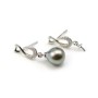 Infini earstuds with zirconium oxide, 925 Sterling Silver 6.5x15mm x 2pcs