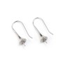 925 silver ear hooks, for half-drilled pearls, measuring 32mm x 2pcs