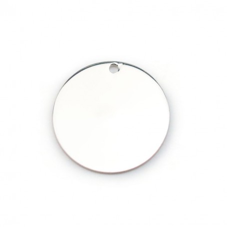 Sterling Silver 925 Medal charm round 15mm x 1pc