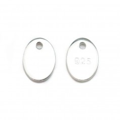 925 sterling silver oval charm to engrave 5x7mm x 2pcs