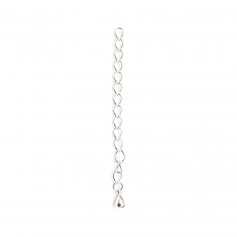 Extension chain with small drop in silver 925 5cm x 2pcs