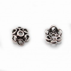 Silver flower cup 925 aged 7mm x 10pcs