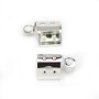 Tip clamp in 925 silver, for cord and lace, 4mm x 4pcs