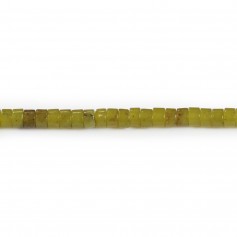 Jade verde amarillo coreano, forma Heishi, 2x4mm x 40cm