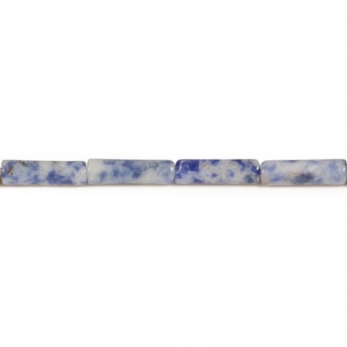 Jaspe de tache bleue, en forme de tube 4*13mm X 40cm