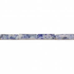 Tubo de jaspe azul manchado 4x13mm x 38cm